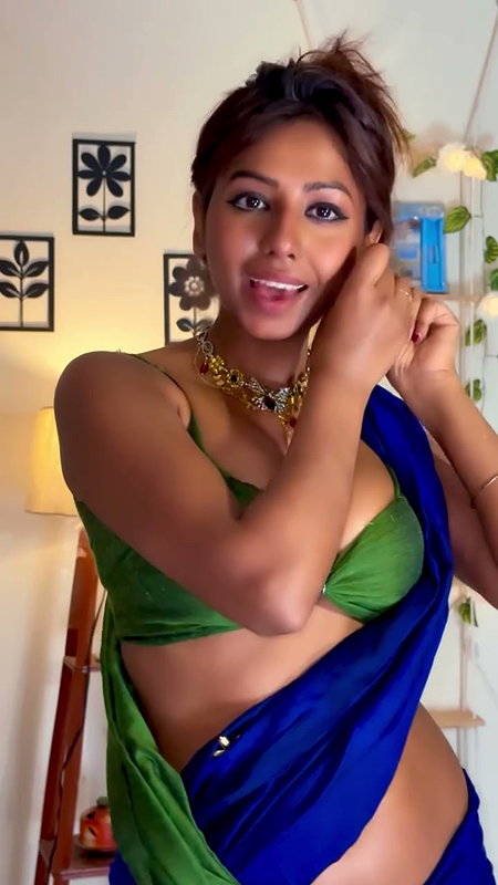 SEXY RITU DUSKY GF MATERIAL LUSTY SEDUCTIVE SAREE TEASE 2