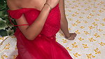 Indian Desi Wife With Red Saree Looking So Very Hot And Tight Pussy