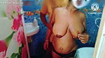 Sexy huge boobs desi girl gave a hot blowjob for his boyfriend in the bathroom and he cum on her hair
