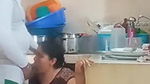 Giving blowjob to young devar in kitchen
