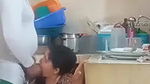 Giving blowjob to young devar in kitchen