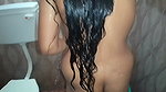 Tamil Housewife and Husband Taking Bath Together in the Bathroom