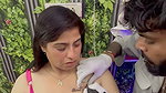 desi mature lady hot breast tatoo in pink bra 2 2
