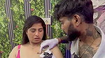 desi mature lady hot breast tatoo in pink bra 2 2