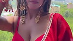 KATE SHARMA IRRESISTIBLE SEDUCTRESS SEXY IN RED BRA SAREE WILD 2