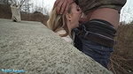 Blonde Brit Babe POV Blowjob and Fucked Outside