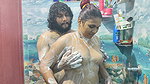 Bath romance with hand job and lip lock