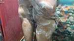 Bath romance with hand job and lip lock