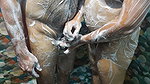 Bath romance with hand job and lip lock
