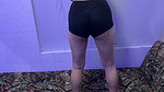 Homemade workout on bed of college girl