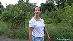 Hot tourist Sophia Laure fucked and creampied on picnic bench