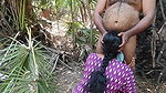 Housewife sucking and licking forest outdoor