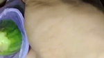 Indian desi sister-in-law with cucumber