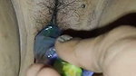 Indian desi sister-in-law with cucumber