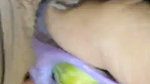 Indian desi sister-in-law with cucumber