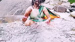 Silk Stepaunty Outdoor Bath Sex in Waterfall Telugu Dirty Talks