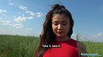Sexy Spanish beauty fucked in a field for cash
