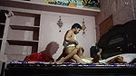 Young village girl riding