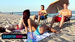 Daughter Swap – Horny Teens Seduce Each Others Dad By Getting Topless While Sunbathing