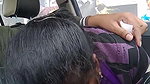 Giving blowjob inside car