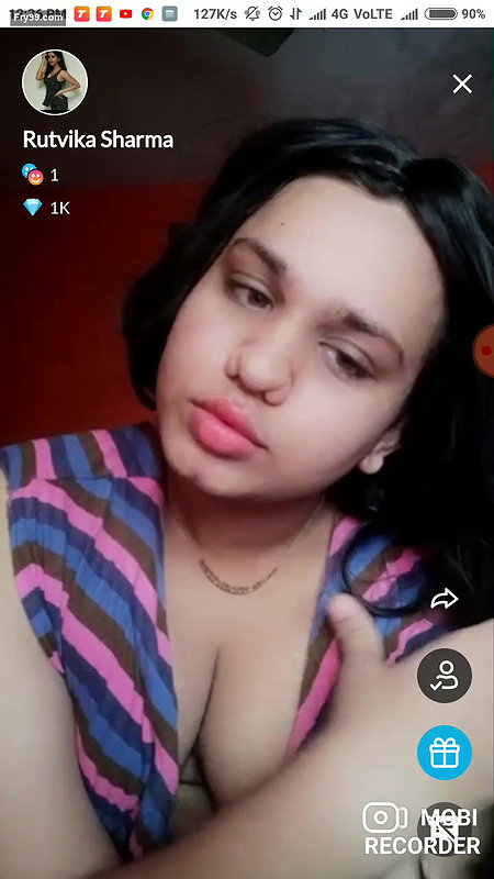 Rutvika sharma Playing With her Boobs in Live