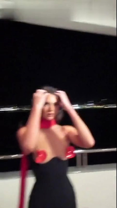 Kendall Jenner Pasties Dress Candid Video Leaked