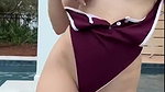 Natalie Roush Topless Swimsuit Pool Strip PPV Video Leaked