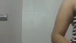 Very horny young girl in bathroom