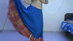 Desi Wife in Saree without blouse shows boobs