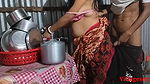 Village kitchen room sex in step mother