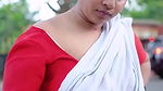 Unknown malayali model hot sizziling show in red blouse