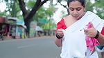 Unknown malayali model hot sizziling show in red blouse