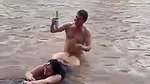 Mature couple fucking in River