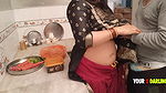 Punjabi Stepmom fucking in the kitchen when she make dinner for stepson