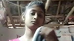 Village girl making video for lover