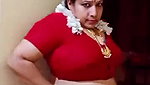 Tamil maami huge boobs navel show in saree