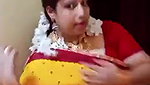 Tamil maami huge boobs navel show in saree