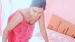 Beautiful cute wife wearing transparent clothes boobs are visible