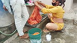 The Indian step-sister was washing clothes when she got wet pussy seeing step-brother’s fat dick