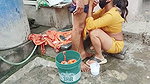 The Indian step-sister was washing clothes when she got wet pussy seeing step-brother’s fat dick