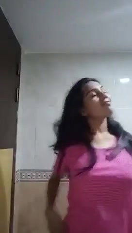Sri Lankan Girl with Big Round Boobs Showing Her Ass to Her BF