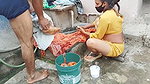 The Indian step-sister was washing clothes when sh