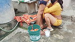 The Indian step-sister was washing clothes when sh
