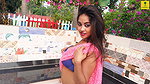 Jhilik Flaunting Sexy Body in Pink Net Saree & Blue Bra