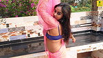 Jhilik Flaunting Sexy Body in Pink Net Saree & Blue Bra