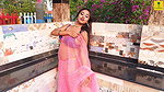 Jhilik Flaunting Sexy Body in Pink Net Saree & Blue Bra