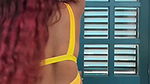 watersoul sexy boobs and pierced navel in yellow bikini