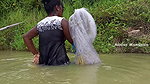 Amazing Net Fishing in village pond-