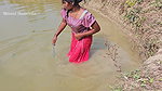 Amazing Village girl new net Fishing video