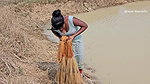 Incredible Village Women net fishing in Pon